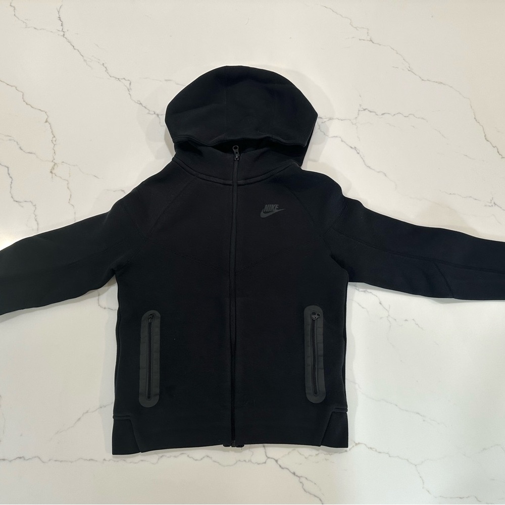 Nike Tech Kids Full-Zip Black Hoodie